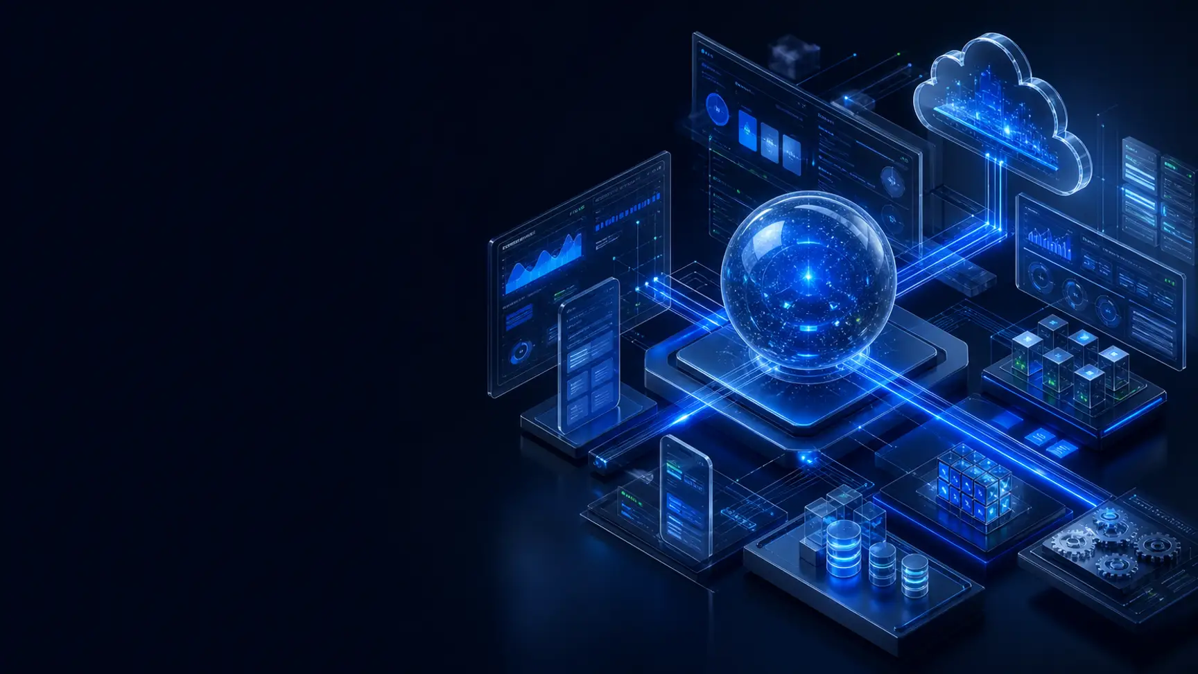 Connected web, mobile, ERP and cloud systems working together